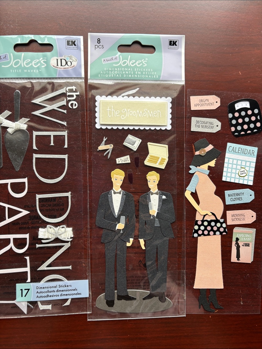 Jolee’s stickers Wedding Party, groomsmen, maternity stickers